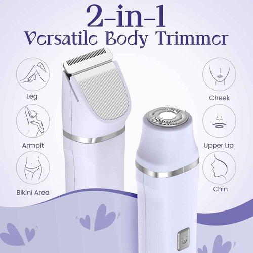 Electric Razors for Women - Wet/Dry Womens Electric Shaver for Bikini/Pubic Hair/Face/Legs/Intimate Area, epilators Hair Removal with Dock Charging, Christmas Gifts & Stocking Stuffers (Purple)