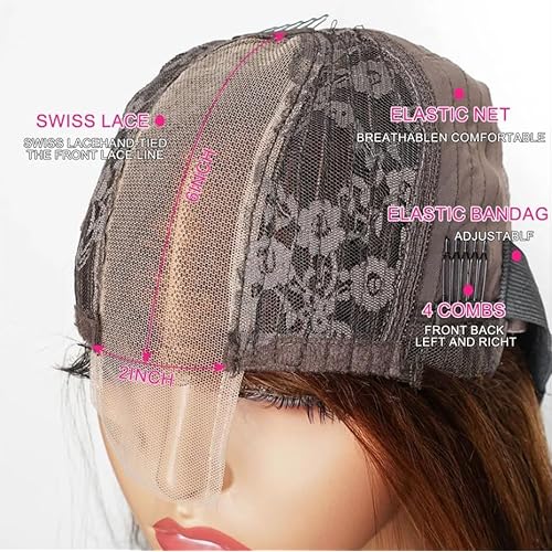 Brown Striaght human hair wigs HD Lace Closure wigs Wear and Go Wigs Pre Cut Glueless Human Hair Wig 180% Density 2x6 Lace Closure Human Hair Wigs 20inch