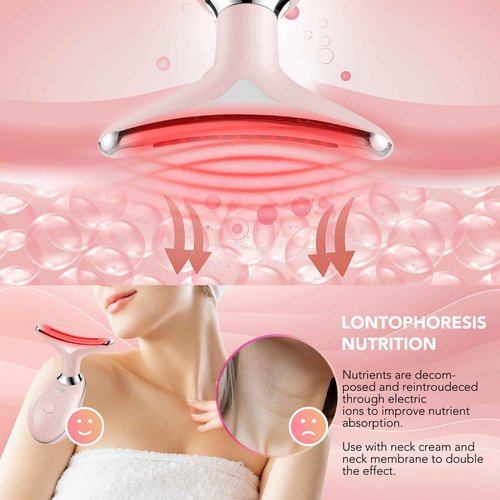 Red-Light-Therapy-for-Face, Facial Massager Wand Tool with 7 Color - Birthday, Christmas, Mothers Day, Valentines Day, Self Care Gifts for Her Women Mom Best Friend Wife Teacher (Pink)