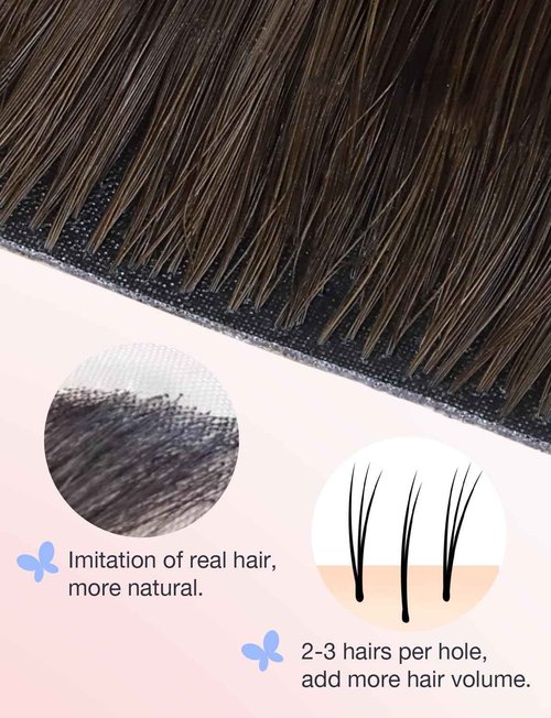 DOORES Invisible Hair Extensions Tape in Invisi Edge, Jet Black 10 Injection Tape-ins with 10 Injection Tape-ins 50g 18 Inch, Injected Tape in Extensions Virgin Human Hair Thick