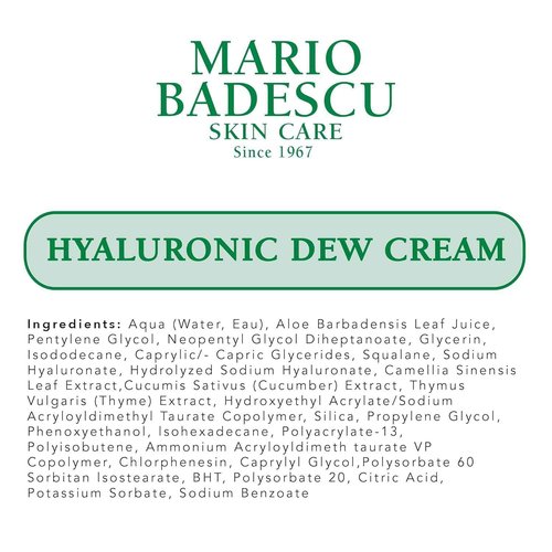 Mario Badescu Dewy Skin Duo - Hyaluronic Dew Cream & Dew Drops – Hydrating Niacinamide & Hyaluronic Acid Moisturizer & Face Serum for Dewy, Glass-Like Skin – Lightweight & Oil-Free