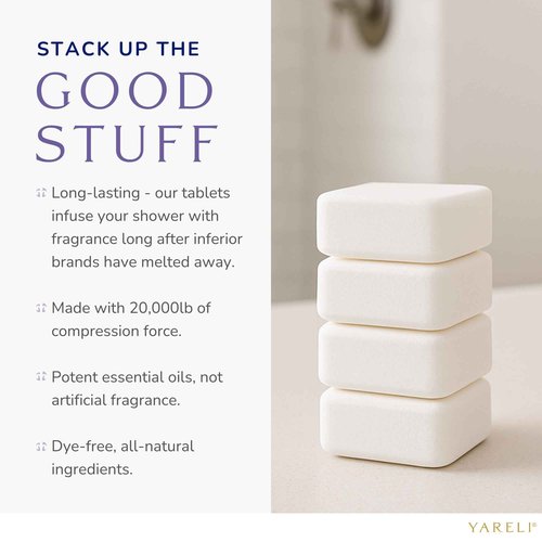 Yareli Shower Steamers Aromatherapy, 12 Pack, for Women and Men - Sinus Relief and Self Care Birthday and Relaxation Spa Gift - Lavender