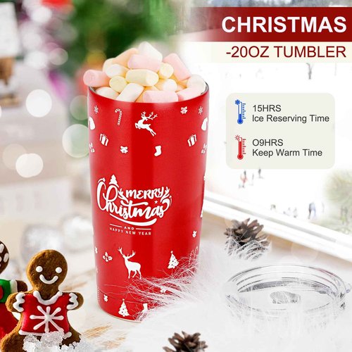 7Pcs Set for Women: Xmas Tumbler Holiday Gifts Basket, Relaxing Spa Gift Ideas for Mom, Grandma, Sister, Wife, Teacher, Friend