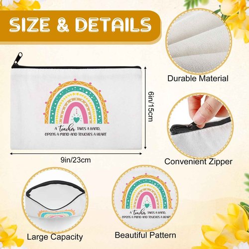 Shinymoon 28 Pcs Back to School Teacher Appreciation Gifts Bulk If You Can Read This Teacher Socks 14 Style Thank You Makeup Bags Employee Coworker Team Back to School Gifts(Rainbow,Coral Fleece)