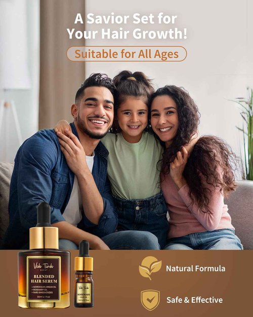 VEDA TINDA SCENT Hair Serum Applicator & Rosemary Oil & Moroccan Argan Oil, Scalp Massager for Hair Growth, Scalp Care Essential Oil Set for Men and Women