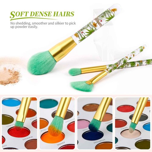 Docolor Makeup Brushes Professional 14Pcs Tropical Makeup Brush Set Premium Gift Synthetic Kabuki Foundation Blending Contour Face Powder Mineral Eyeshadow Make Up Brush Set