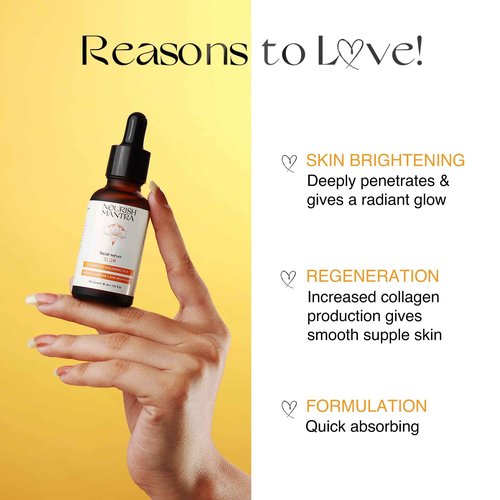 Nourish Mantra Glow Serum | Vitamin C & Vitamin E | No Parabens & Sulphates | Glow serum for oily & dry skin