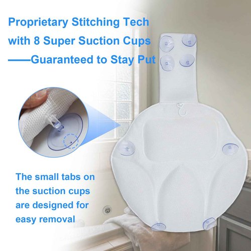 Luxury Oversized Bath Tub Pillow Fits All Bathtubs, Secure Support for Head,Neck,and Back Rest,Relaxing Spa Gifts for Women,Extra Thick & Soft,Anti-Slip Suction Cups,Washable