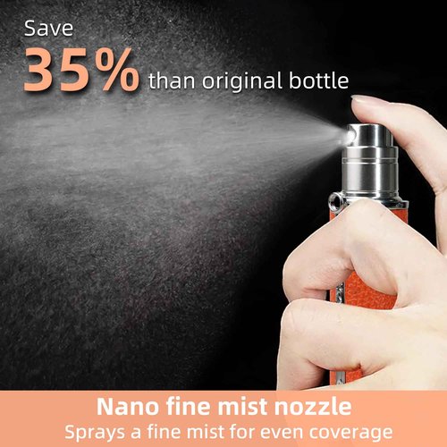 muilsae AF00BK Leather Perfume atomiser, 10ml Bottom Fill Travel Perfume Bottle, Refillable Perfume Dispenser for Women & Men (Black)