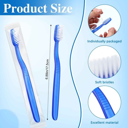 Ziliny 400 Pcs Prepasted Disposable Toothbrushes Bulk Individually Wrapped Pre Pasted Soft Bristle Set Travel Colorful Toothbrushes for Homeless Gift Hotel Camping Travel