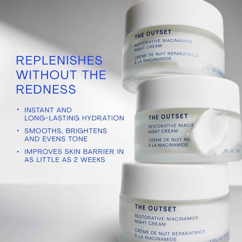 The Outset Restorative Niacinimide and Bakuchiol Night Cream - Gentle Fragrance Free Anti-Aging Moisturizer - Wrinkle reducing - Clean, Vegan, Gluten Free - All Skin Types, Sensitive Skin - 1.7 fl oz