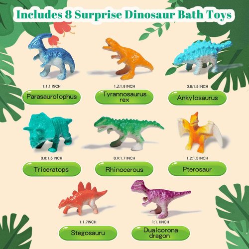 Persidra Kids Bath Bombs with Surprise Inside, XXL Large Dinosaur Bath Bombs 8pcs Bath Bomb Set with Toys Inside, Dino Toy Gifts for Kids Age 3 4 5 6 7 8 9 10 11 12