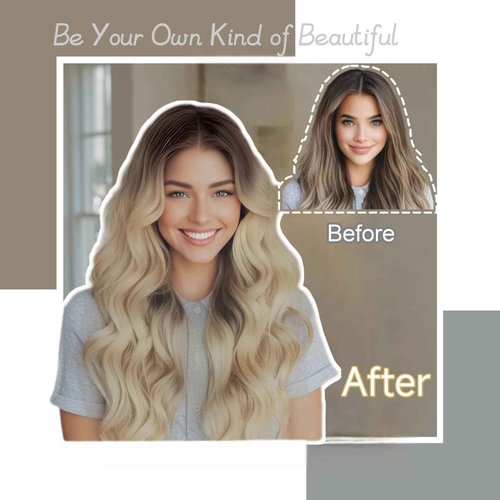 Balyeoseol Blonde Wigs for Women 26 Inch Middle Part Curly Wig Natural Looking Synthetic Heat Resistant Fiber Perfect for Women Fall Clothes Halloween Costumes Christmas Birthday New Year Gift