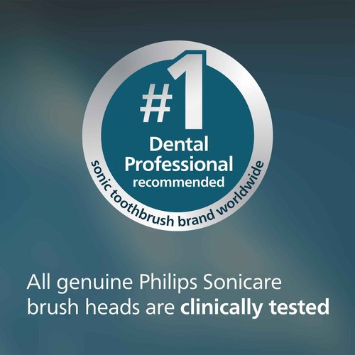 Philips Sonicare C3 Two-in-One - Genuine Replacement Electric Toothbrush Heads, White, 4 Pack One Year Supply, HX9044/65