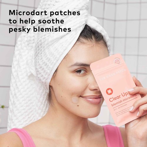 The Good Patch Clear Up, Microdart Blemish Patches, Fast - Starts Working in 2 Hours, Made with Salicylic Acid, Witch Hazel and Tea Tree Oil, For Face and Pimples (32 Total Microdart Patches)