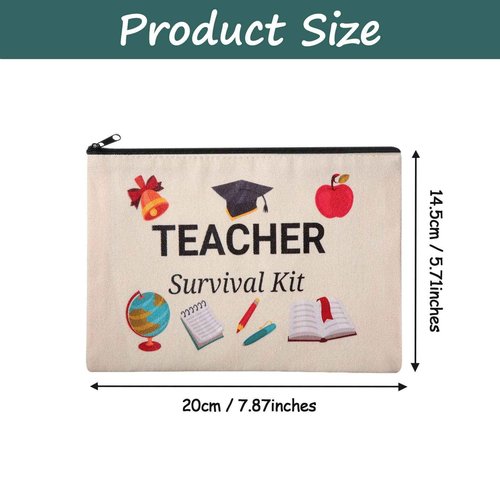 Frienda 10 Pieces Cosmetic Bags Travel Toiletry Case with Zipper for Teacher Appreciation Gifts(7.87 x 5.71 Inches) (Pack of 2)