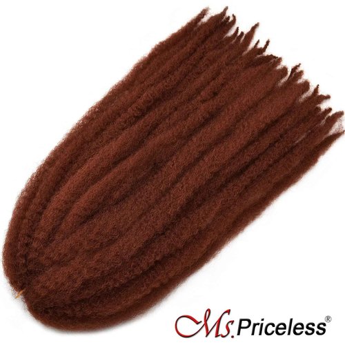 Ms.Priceless 24 Inch Marley Hair Marley Twist Braiding Hair for Faux Locs for Butterfly Locs Long Afro Kinky Cuban Twist Crochet hair for Black Woman Copper Red Colour (#350, 3Packs-24 Inch)