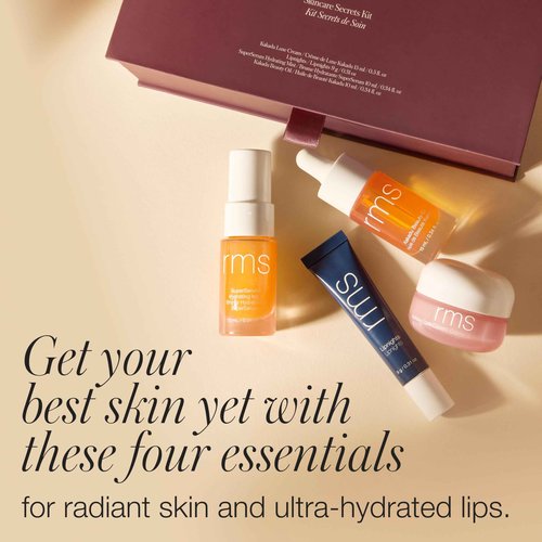 RMS Beauty Skincare Secrets Kit - Skin Care Set Kakadu Beauty Oil, Kakadu Luxe Cream, SuperSerum Hydrating Mist & Lipnights Lip Mask, Beauty Present Sets