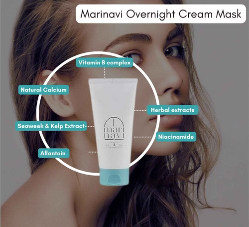 Marinavi - Sleeping Overnight Cream for Skin care - Anti-Aging Overnight Cream - Natural Skincare - Overnight Face Mask - Anti-Wrinkle Skincare - Hydrating, Soothing, & Healing