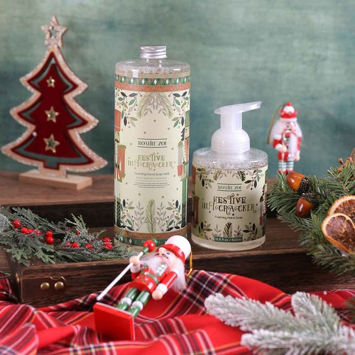 ROMIIE ZOI Christmas Foaming Hand Soap Refill Set, Festive Nutcracker, 1000 ML+500ml(Pack of 2)