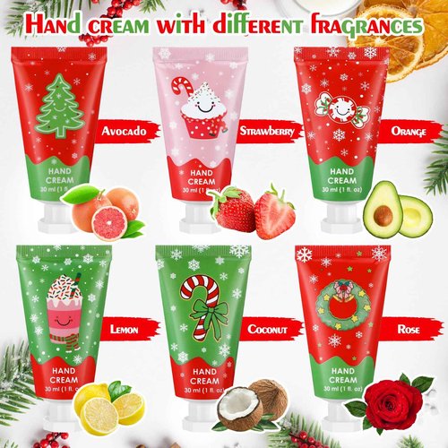 Loopeer 36 Pcs Christmas Hand Cream Gifts Bulk Christmas Mini Hand Lotion Xmas Stocking Stuffers Gifts Travel Size Mini Creams Moisturizer Cream Xmas Party Favors for Dry Skin Women Men Mom Employee