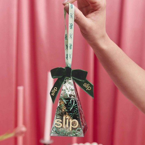 slip Skinny Scrunchies in Sweetie Pie Ornament Packaging: Anti-Crease, Anti-Breakage Slipsilk™ Design Protects Delicate Hair | Includes 4 Pure Silk Scrunchies