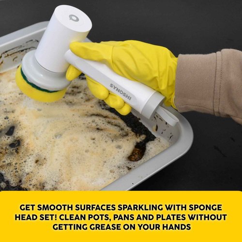 SYNOSHI 12 Replaceable Brush Heads (2 Round + 6 Sponge + 2 Steel + 2 Cone)