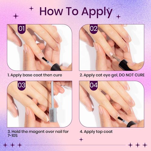 SUPWEE 12 Colors Cat Eye Gel Nail Polish - Macaron Candy Magnetic Nail Polish Gel Set Summer Spring Cateye UV Lamp Cure Require DIY Salon Home Gift