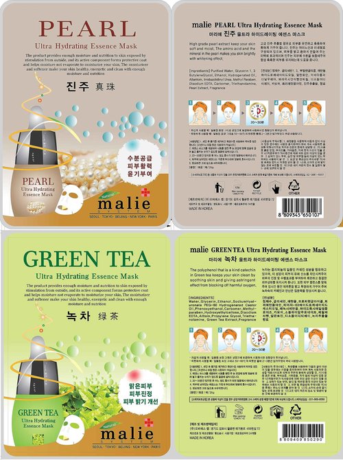 OBS lab 100 Pcs-Combo Ultra Hydraiting Essence Mask (10 types x 10 pcs), Korean Facial Mask Sheet, Skincare Moisturizing