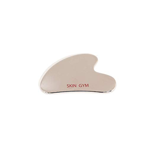 Skin Gym Silver Facial Roller and Gua Sha Tool Workout Skin Care Set for Wrinkles and Fine Lines - Anti Aging Face Lift Beauty Tool - Improve Skin Appearance and Achieve Radiant Glow