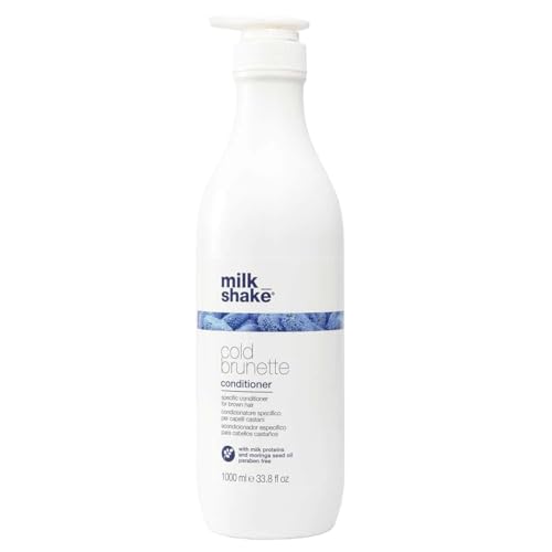 milk_shake Cold Brunette Conditioner Toning Conditioner with Blue Pigment to Correct Red and Orange Tones in Brown Hair Nourishes, Smooths, and Protects Color