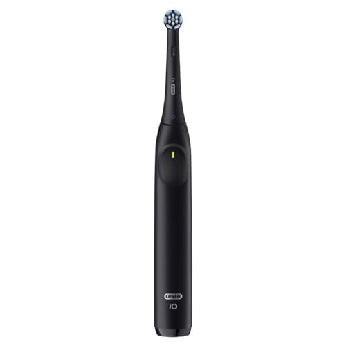 Oral-B iO Series 2 Rechargeable Electric Powered Toothbrush, Night Black with 1 Gentle Care Brush Head - Automatic Pressure Sensor to Protect Gums - 3 Modes - 2 Min Timer