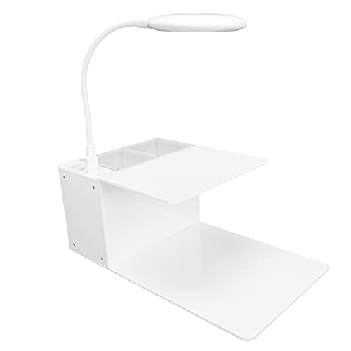 Eyelash Extension Shelf with Detachable U-Shaped Memory Foam Pillow, Adjustable USB LED Light, Ergonomic Acrylic Makeup Tool for Beauty Salon