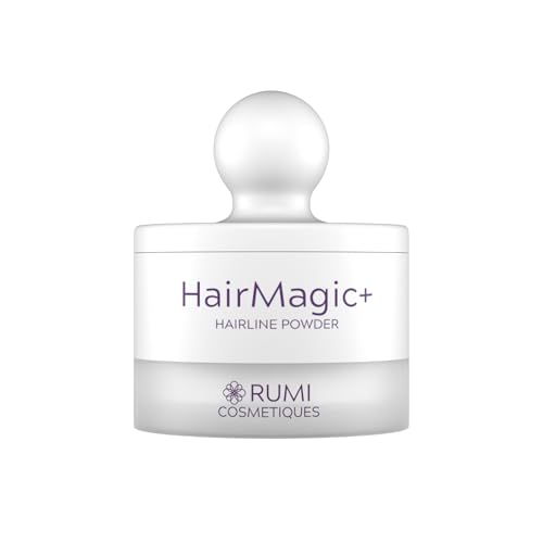 Rumi Cosmetiques HairMagic+ Root Touch Up Powder ? Instant Gray Hair Coverage & Hairline Filler ? Water-Resistant, Natural Finish, Nourishing Formula with Argan Oil (Medium Brown)