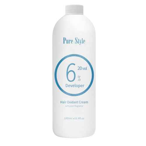 PureStyle 6% 20 Volume 1000ml Professional Hair Developer Cream, Hair Dye Color developer 20 vol, for Hair Bleach (6% 20vol 1000ml)