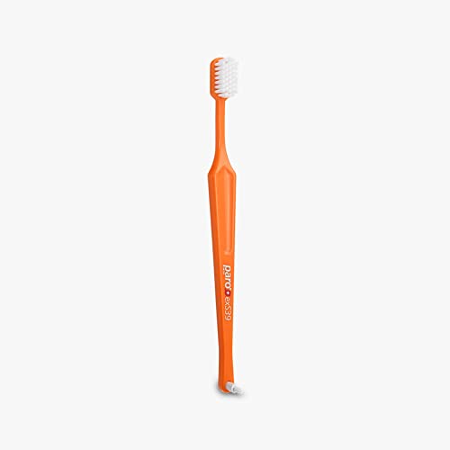 Paro Swiss exS39 Extra Sensitive Toothbrush with Interspace Brush F | Dual Features | Ultra Soft Bristles | Unisex | (12 Pack Multi-Color)