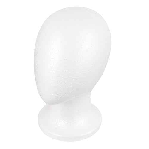 MapofBeauty Mannequin Heads Foam Wigs Holder Hats DIY Wig Head Styrofoam Wig Stand (White)