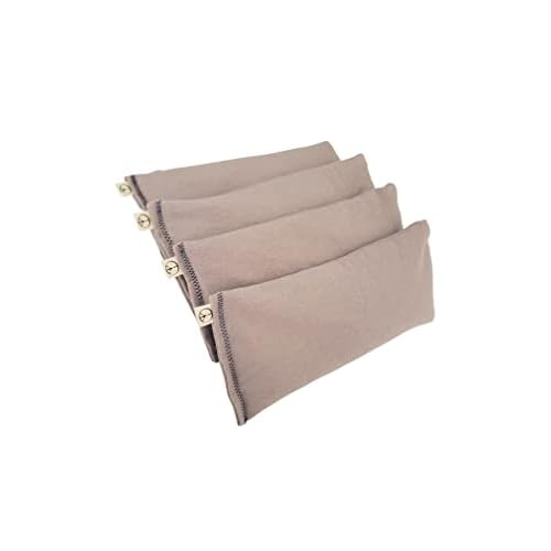 Pack of (4) Unscented Organic Flax Seed Eye Pillows 8.5 x 4 Soft Cotton Flannel - Soothing & Relaxing - Yoga Massage Sleep Meditation