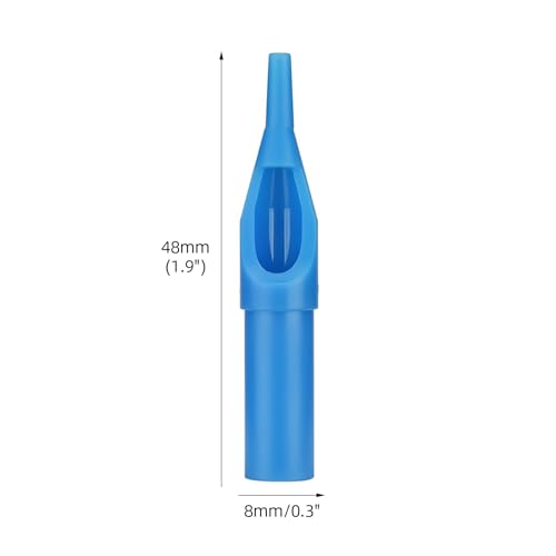 50pcs Disposable Tattoo Needle Tips Set Blue 3DT 5DT 7DT 9DT 11DT Plastic Tattoo Nozzle Tips for Tattooing Supplies (3RT)