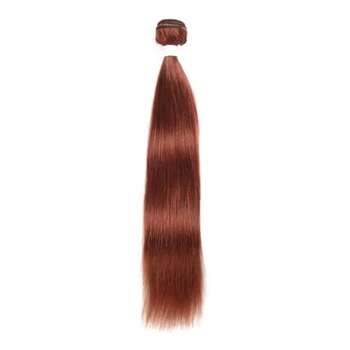 ijoy Reddish Brown Human Hair Bundle Long Straight Human Hair Brazilian Virgin Human Hair 24 Inch Chocolate Color for Women (33#)