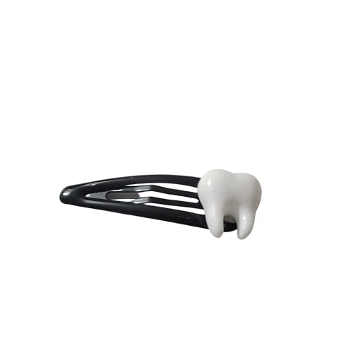 Tooth Shaped Y2K Hair Clips Halloween Gothic Hair Clip Teeth Bone Hair Barrettes for Women Goth Metal Hair Pins Halloween Costumes Cosplay Hair Accessories 4Pcs Snap Hair Clips