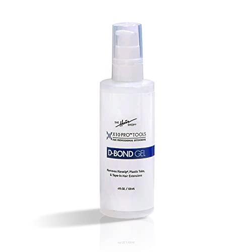 X10 Pro-Tools D Bond Gel Remover by The Hair Shop, Keratin Glue Fusion Pre Bonded U Tip, K Tip Adhesive Remover For Super Or Regular Keratip, For Keratin Glue, Tape-Ins and Shrinkies (4 oz Bottle)