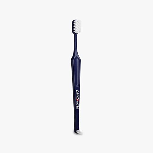 Paro Swiss exS39 Extra Sensitive Toothbrush with Interspace Brush F | Dual Features | Ultra Soft Bristles | Unisex | (12 Pack Multi-Color)