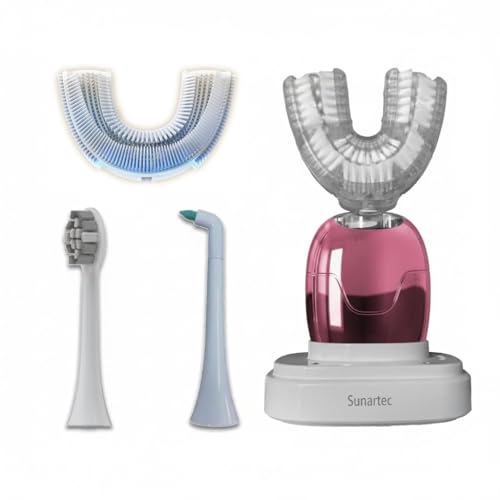 360¡Æ U-Shaped Toothbrush, Electric Toothbrushes for Adults, Multiple Brush Heads Options, Blue Light Whitening, IPX7 Waterproof, 360¡Æ Cleaning Suitable for People with Limited Mobility