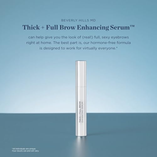 Beverly Hills MD Thick + Full Brow Serum- Enhancing Growth Formula for Visibly Fuller, Thicker Looking Brows- Supports Healthy Keratin Production