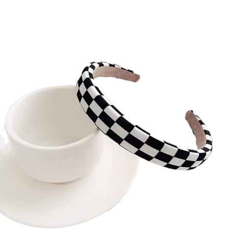 Checkerboard Headbands Black and White Headbands Checkered Padded Headband for Women Girls Christmas Party Hair Accessories
