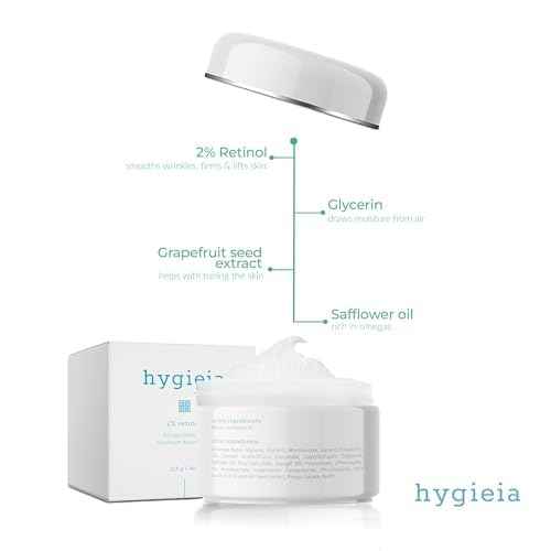 Hygieia + Encapsulated 2% Retinol Cream, 4oz ? Liposomal Anti-Wrinkle Cream for Face, Neck & Body ? Fast & Deep Cellular Absorption ? Day or Night Cream for Firming, Lifting & Repairing Aging Skin