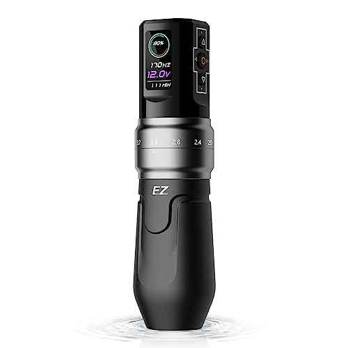 EZ P3 Pro Tattoo Machine - 6 Adjustable Strokes 2.0, 2.4, 2.8, 3.3, 3.7, 4.2mm Tattoo Machine Pen with OLED Display 1600mAh Power Tattoo Gun (Matte Gray£©