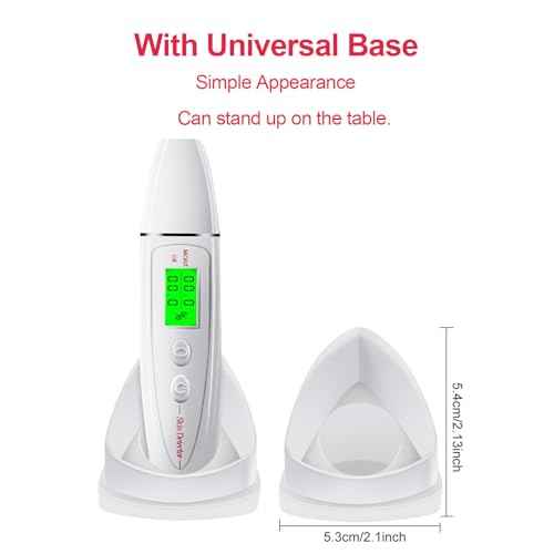 Skin Hydration Tester, Portable Skin Moisturizer Test Facial Skin Tester Skin Water Oil Tester Digital LCD Smart Display Skin Hydration For Face Tool Skin Care Beauty (White)