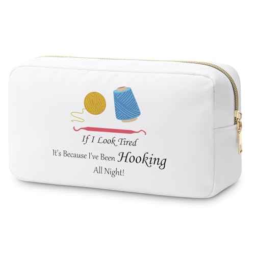 Crocheting Gifts for Crocheters Makeup Bag Crochet Lovers Gifts Knitting Gift for Christmas Crochet Gifts for Women Mom Grandma Aunt Knitting Lovers Gifts Cosmetic Bag Crochet Beginners Makeup Pouch